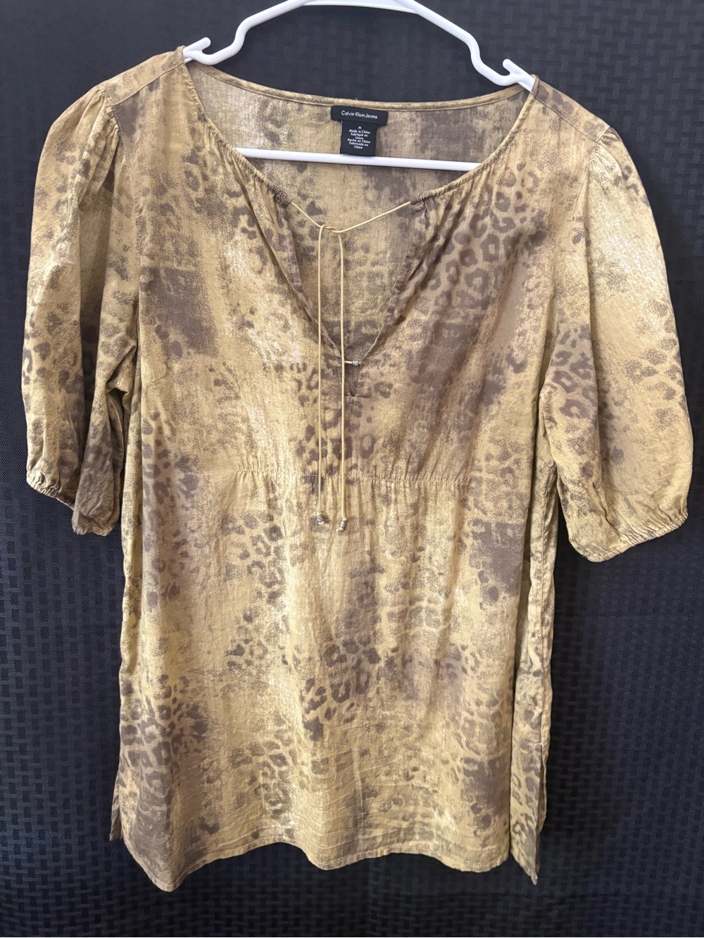 Calvin Klein Jeans Gold Animal-Print Tunic